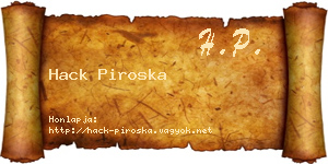 Hack Piroska névjegykártya