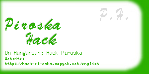 piroska hack business card